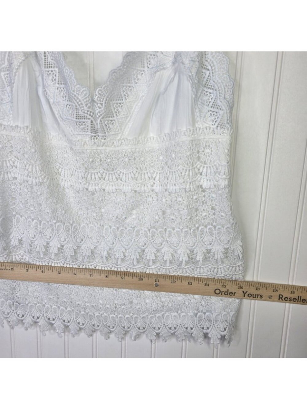 Boston Proper Camisole Top Womens Small White Lace Crochet Cottage Boho Festive - Picture 13 of 15